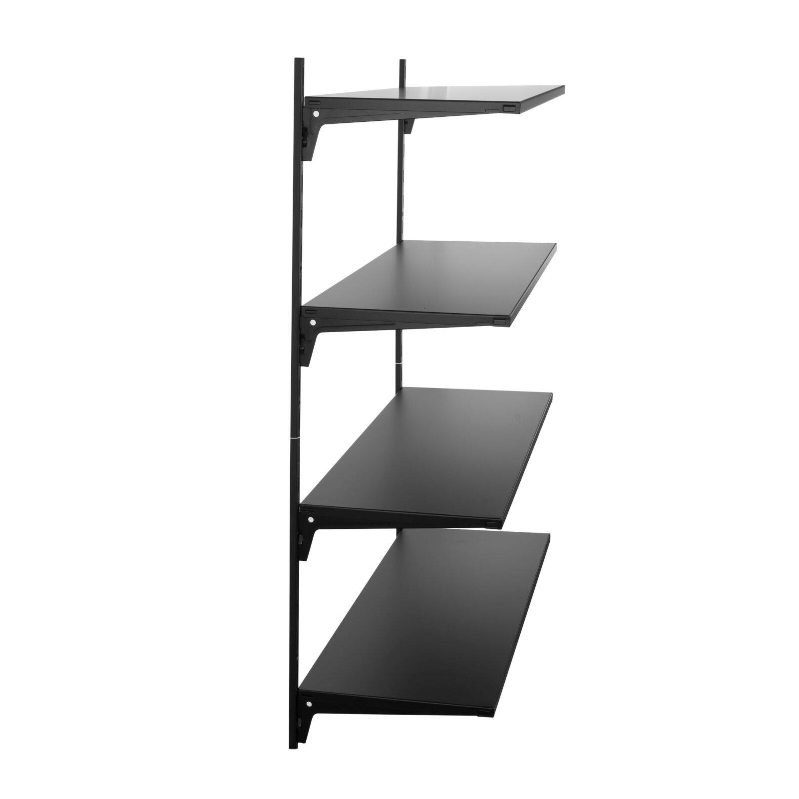 Regał wiszący loft 30 cm – 4 półki, czarny mat
